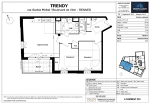 appartement neuf à la vente -   35000  RENNES, surface 66 m2 vente appartement neuf - UBI359666997